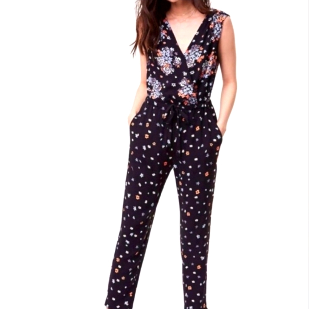 LOFT | Floral V Back Jumpsuit